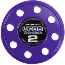 Load image into Gallery viewer, Swimline Set of 6 Purple and Yellow UFO Disc Dive Swimming Pool Game Toys 3.75&quot;