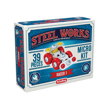 Load image into Gallery viewer, Schylling Steel Works Racer 1 Micro Kit: Classic Steel Construction Set