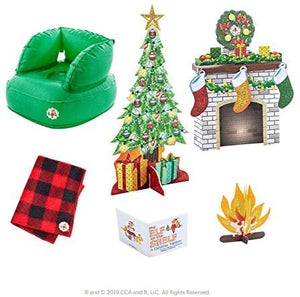 The Elf on the Shelf Scout Elves at Play Set: Cozy Christmas Story Time, Peppermint Plane Ride, Balloon Ride, and Joy Travel Bag