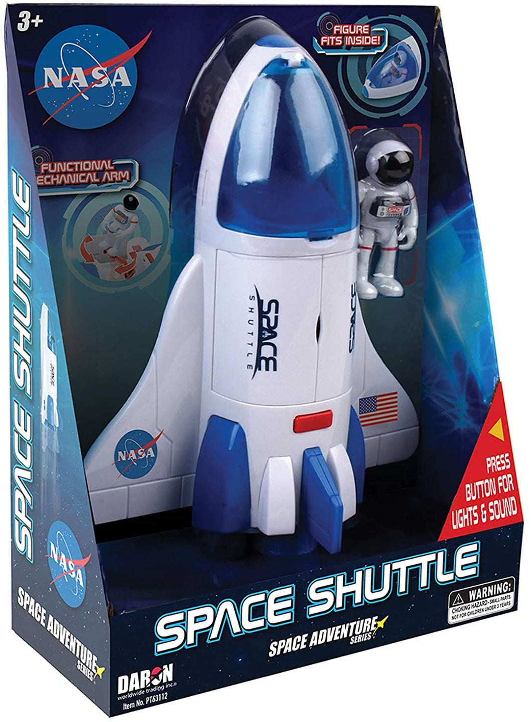 Daron NASA Space Adventure Series: Space Shuttle with Lights, Sounds & Figure, Approx. 9