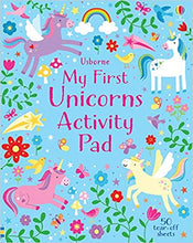 Load image into Gallery viewer, Usborne My First Unicorns Activity Pad Paperback Book