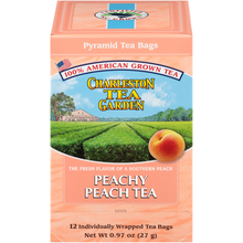 Load image into Gallery viewer, Charleston Tea Garden Peachy Peach Pyramid Teabags 12 Count