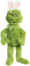 Load image into Gallery viewer, Aurora Dr. Seuss Set of 2 Plush: 14&quot; Bunny Grinch and 12&quot; Cindy Lou Who, with Myriads Drawstring Bag