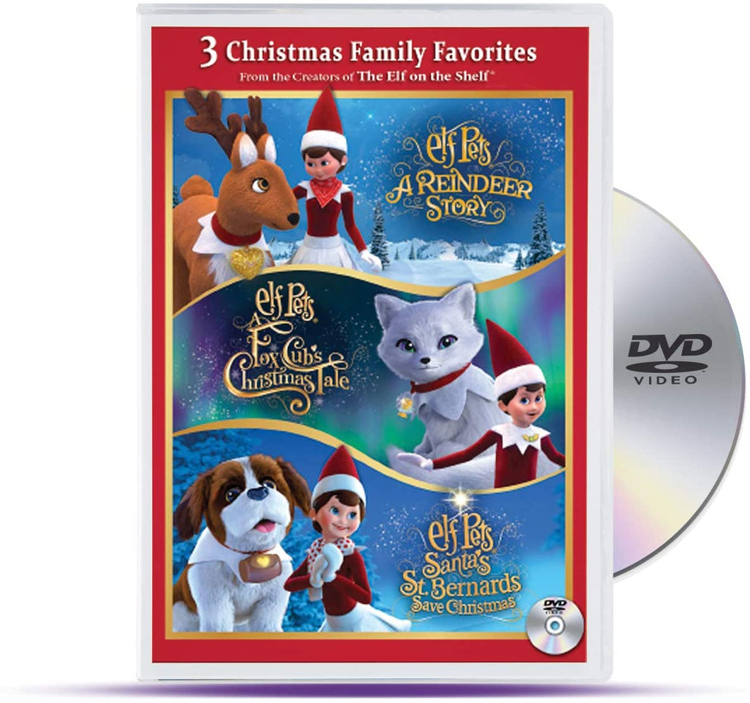 Elf on The Shelf Pets 3-Pack DVD Santa’s St. Bernards, A Fox Cub’s Christmas Tale, Reindeer Rescue