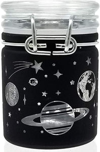 Airtight Glass Storage Jar: Black Frosted Galaxy - MINI