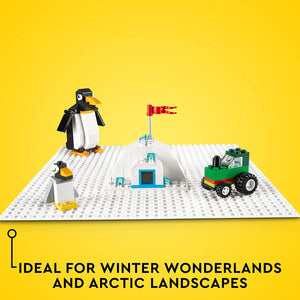 LEGO Classic White Baseplate Building Kit; Square Landscape for Open-Ended, Imaginative Building Play