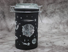 Load image into Gallery viewer, Airtight Glass Storage Jar: Black Frosted Galaxy - LARGE