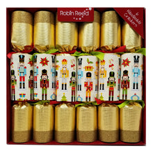 Load image into Gallery viewer, Robin Reed English Holiday Christmas Crackers, Pack of 6 x 12&quot; Traditional Nutcracker