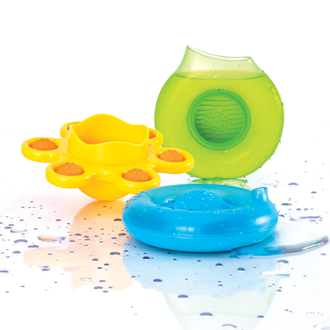 Fat Brain Toys Dimpl Splash 3-Piece Bathtub Baby Toy