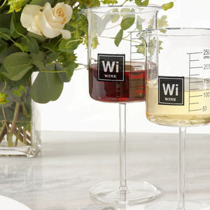 Drink Periodically Set of 2 Laboratory Beakers Wine Glasses, Set of 2