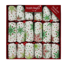 Load image into Gallery viewer, Robin Reed English Holiday Christmas Crackers, Pack of 12 - 10&quot; Multi Glitter Snowflake