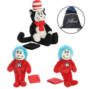 Aurora Cat in The Hat Wearable Shoulderkin Plushie 3 Pack: 8" Cat in The Hat, 7" Thing 1 & Thing 2