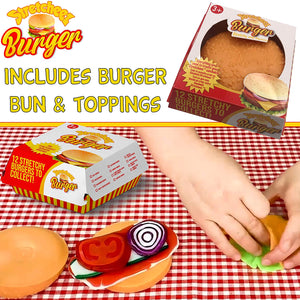 Stretcheez Hamburger - Play Food for Kids - Stretchy Pretend Food & Toppings - Mix & Match