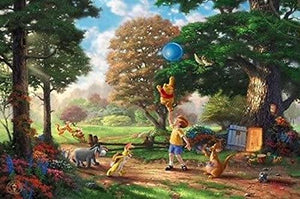 Kinkade Fantasia, Lady & The Tramp, Winnie The Pooh, Tangled Disney Collection Jigsaw Puzzle 2000 Pc