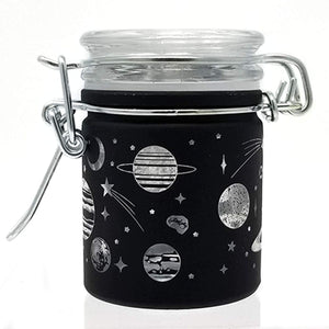 Airtight Glass Storage Jar: Black Frosted Galaxy - MINI