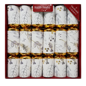 Robin Reed English Holiday Christmas Crackers, Pack of 6 x 12"- Gold Foliage