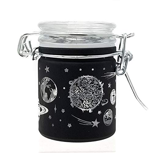 Airtight Glass Storage Jar: Black Frosted Galaxy - MINI