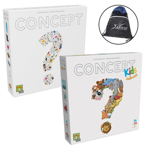 Concept Board Game Collection, Concept and Concept Kids: Animals with Drawstring Bag