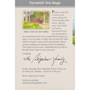 Charleston Tea Garden Earl Grey Tea Individually Wrapped Pyramids 12 Counts