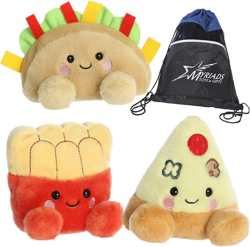 Aurora Palm Pals Foodie Bundle: Peppa Pizza, Frenchy Fries, and Fiesta Taco with Exclusive Drawstring Bag