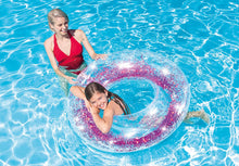 Load image into Gallery viewer, Intex Transparent Glitter Tube Inflatable Swimming Pool Float Raft Ring - Pink