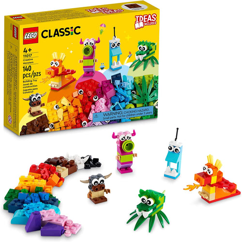 LEGO Classic Creative Monsters Building Kit; Includes 5 Monster Toy Mini Build Ideas to Inspire Creative Play for Kids Aged 4 and Up; Helps Children Develop Key Life Skills (140 Pieces)