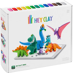 Hey Clay Complete Starter Pack of 6 Colorful Modeling Air-Dry Clay for Kids with Interactive App