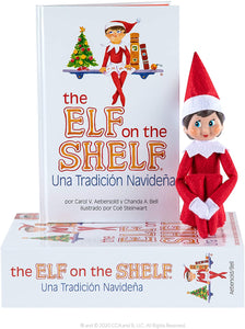 The Elf on the Shelf: UNA Tradición Navideña Spanish Language Book & Blue-Eyed Girl Scout Elf