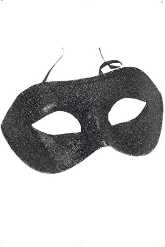 Smiffys Black Glitter Halloween Masquerade Mask