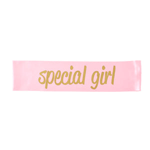 Stephan Baby Set: Special Girl Sash, Pink/Silver Headband Set & Monthly Sticker Set