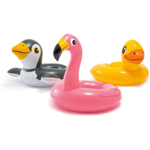 Load image into Gallery viewer, Intex Set 3 Animal Head Split Ring Pool Floats Bundle: Flamingo, Penguin, Duck