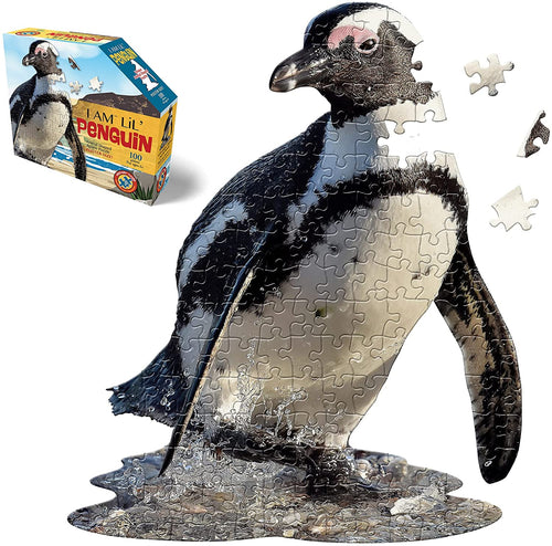Madd Capp Puzzles Jr. - I AM LiL’ PENGUIN Animal-Shaped Jigsaw Puzzle, 100 Pieces