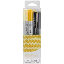 Load image into Gallery viewer, Collection of Copic Marker Doodle Pack – 3 Colors – Turquoise, Yellow and Pink