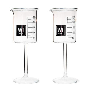 Drink Periodically Set of 2 Laboratory Beakers Wine Glasses, Set of 2