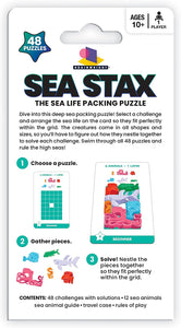 Brainwright Cat STAX The Perrfect Puzzle, Dog Pile The Pup & Sea STAX The Deep Sea Creature Shaped Pattern Puzzle Packing Game