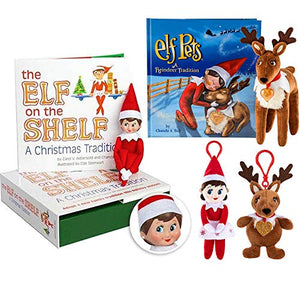 The Elf on the Shelf Starter Set: Light Girl Scout Elf, Reindeer Elf Pet & Matching 4" Plushee Pals