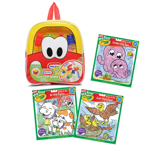 Make & Create Dough Activity and Coloring Pack with Red & Yellow Backpack