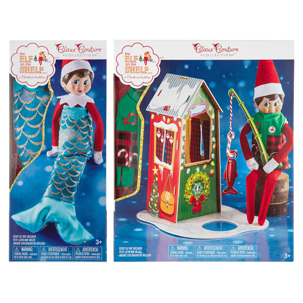 The Elf on the Shelf Christmas Catch Set: Merry Merry Mermaid and Frosted Fishing Hut