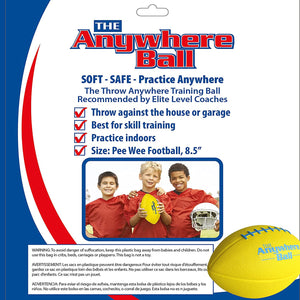 Thin Air Brands Anywhere Ball Brand Kids Foam Football - Super Soft for Junior Football - Yellow