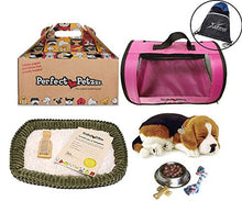 Load image into Gallery viewer, Perfect Petzzz Beagle Plush Dog with Pink Tote, Toy Dog Food, Treats, Chew Toy with Drawstring Bag