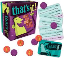 Load image into Gallery viewer, Gamewright Party Game Set of 3: That&#39;s It!, Splurt and Hit List with Drawstring Giftbag