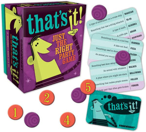 Gamewright Party Game Set of 3: That's It!, Splurt and Hit List with Drawstring Giftbag