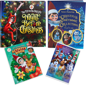 The Elf on the Shelf Family Night Activity Set of 4: Night Before Christmas, A Christmas Storybook Collection, Santa's North Pole Friends: Activity Book, and Elf Pets: A Holiday Triple Feature DVD