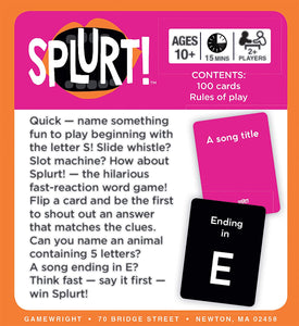 Gamewright Party Game Set of 3: That's It!, Splurt and Hit List with Drawstring Giftbag