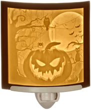 Load image into Gallery viewer, Halloween Pumpkin Curved Porcelain Lithophane Night Light