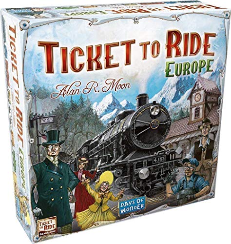 Ticket to Ride Europe Family Board Game Ages 8+ For 2 to 5 players Average Playtime 30-60 minutes