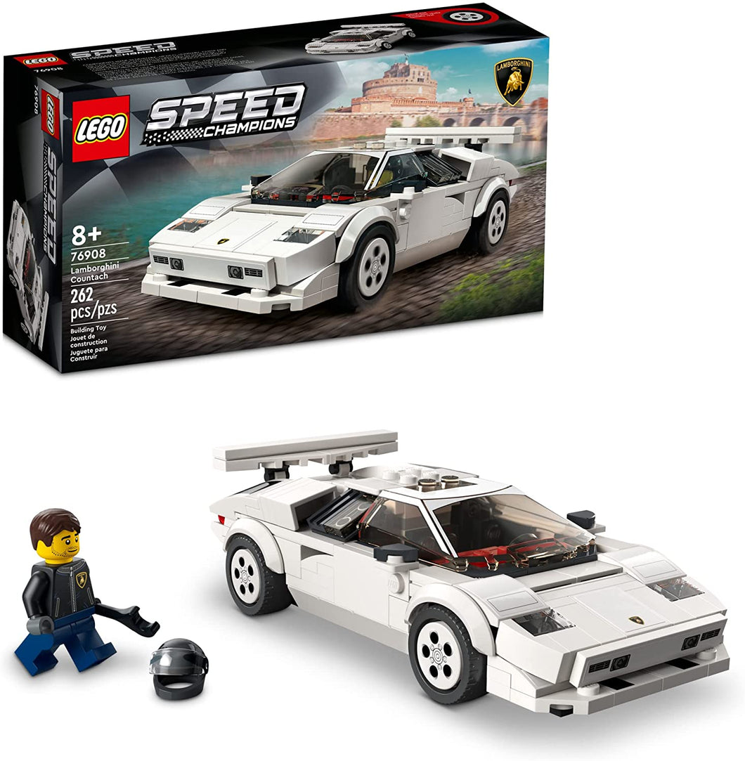 LEGO Speed Champions Lamborghini Countach Building Kit; Collectible Model of the Iconic 1970’s Super Sports Car for Kids Aged 8+