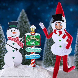 Elf on the Shelf Snowy Set: Magic Portal Door and Slide, Silly Snowman, Snowflake Sled & Scarf
