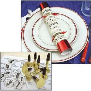Robin Reed English Holiday Christmas Crackers, Music Notes, Set of 8 (10") - Concerto Party Crackers