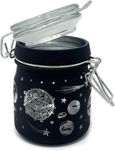 Load image into Gallery viewer, Airtight Glass Storage Jar: Black Frosted Galaxy - MEDIUM